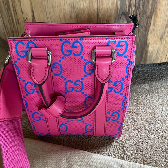 GUCCI GG MINI CONVERTIBLE TOTE BAG PINK - Picture 5 of 8